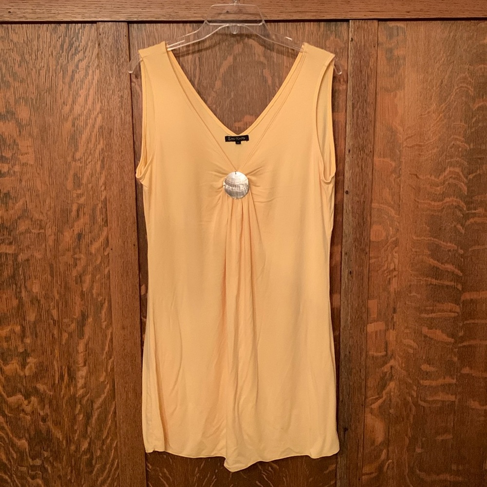Zen Knits yellow boho sleeveless resort beach summer dress XL